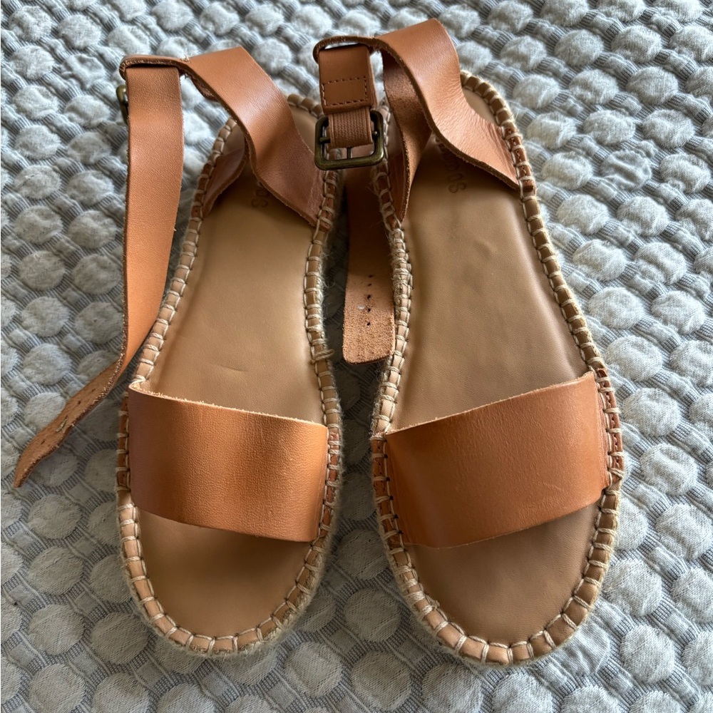 Soludos Brown Leather Sandals